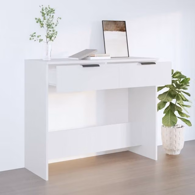 Berkfield Home Modern White Console Table W/D/H: 90 x 36 x 75 cm
