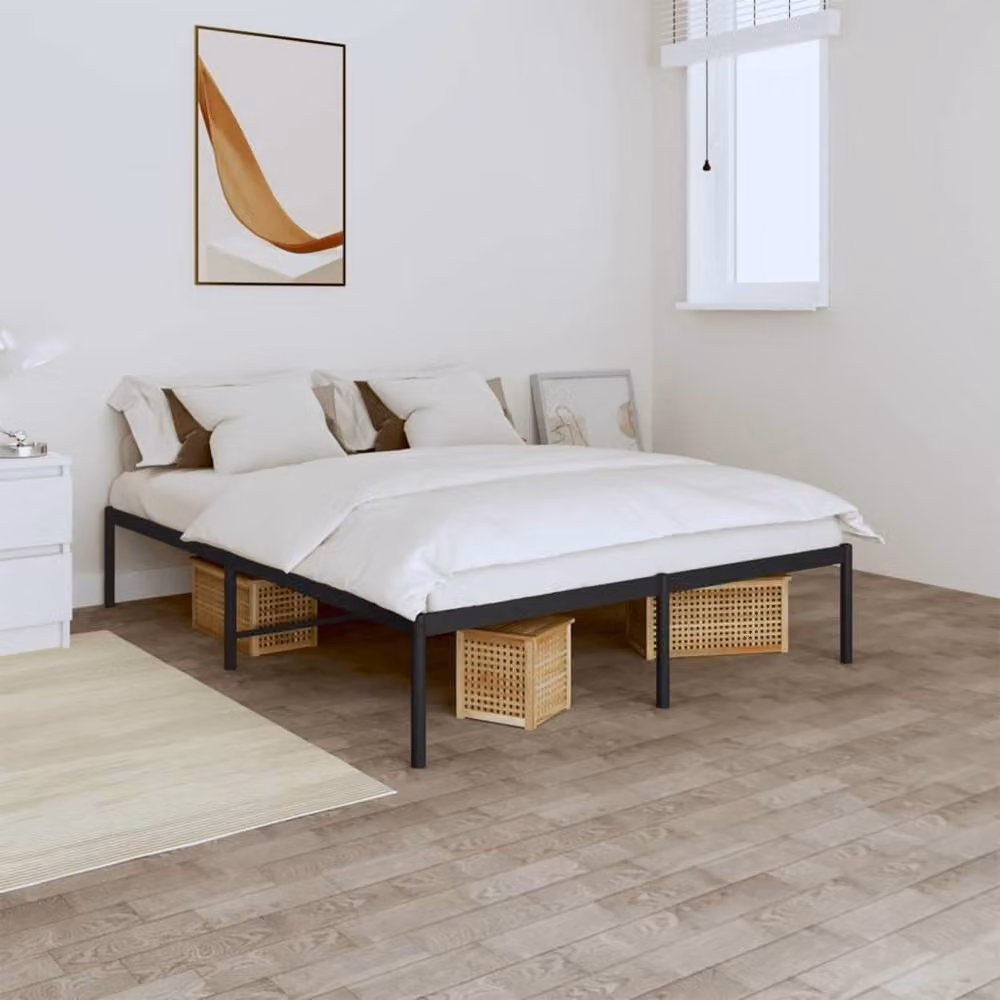 Berkfield Home Metal Bed Frame in Black, W/D/H: 150 x 200 x 31 cm – 2