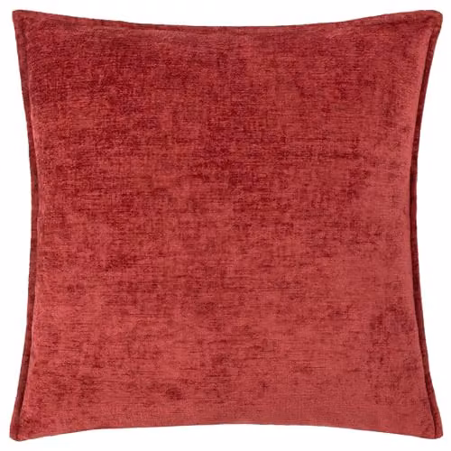 Evans Lichfield Buxton Red Chenille Reversible Square Cushion, W/D/H: 50 x 50 x 50 cm – 1