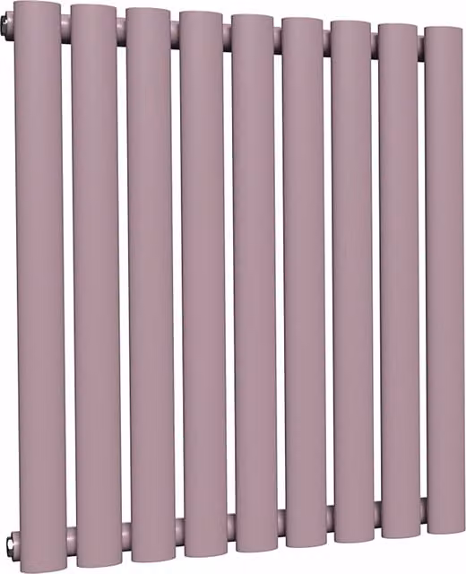 Lux Heat Oval Horizontal Coloured Radiator in Lavender Mist, W: 60 cm, H: 54 cm