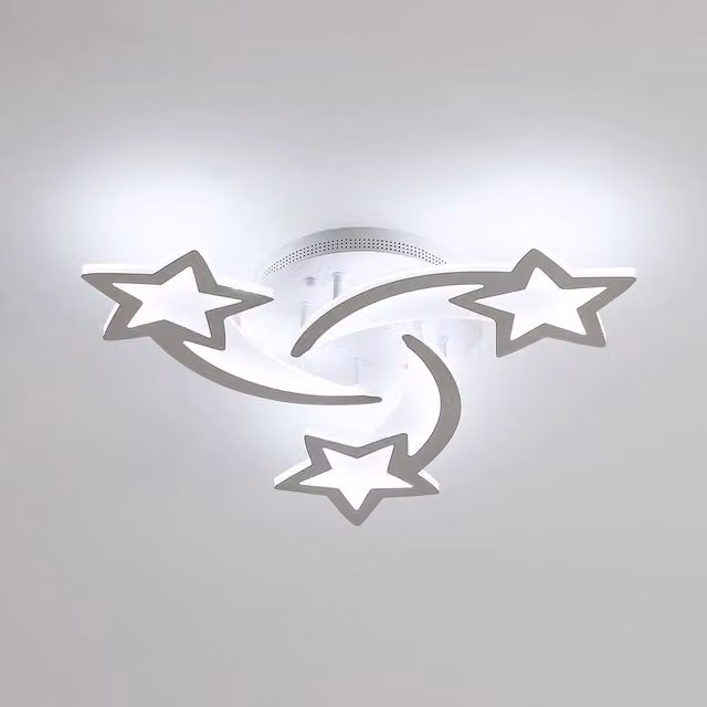 COMELY Modern Meteor Shape LED Ceiling Light, 40W, 6500K Cool White, White