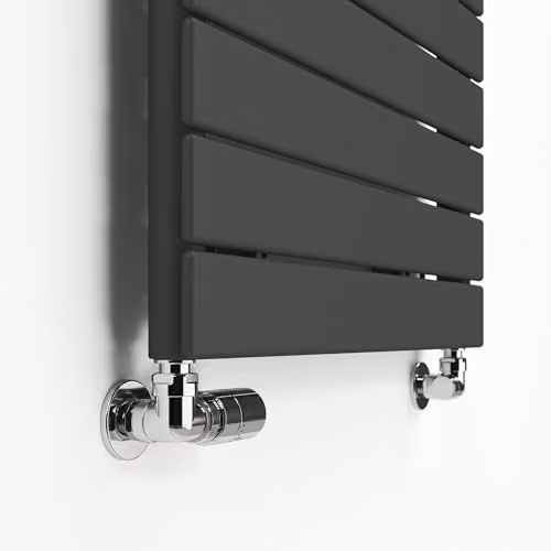 Terma Steel Wall Mounted Radiator in Anthracite Grey, H x W: 60 x 81 cm – 5