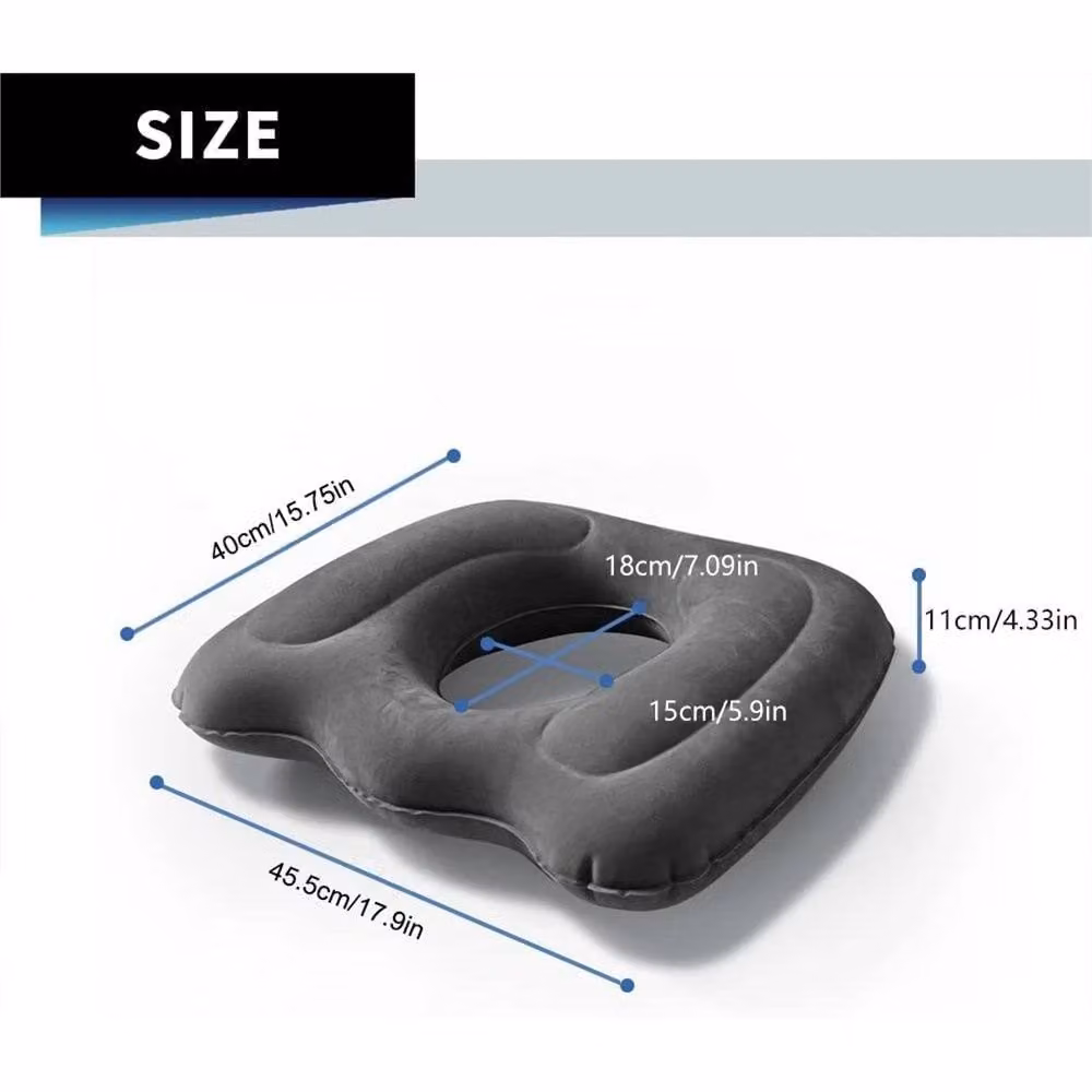 Nordara Grey Inflatable Donut Ring Cushion Seat Pillow for Hemorrhoid Support – 2