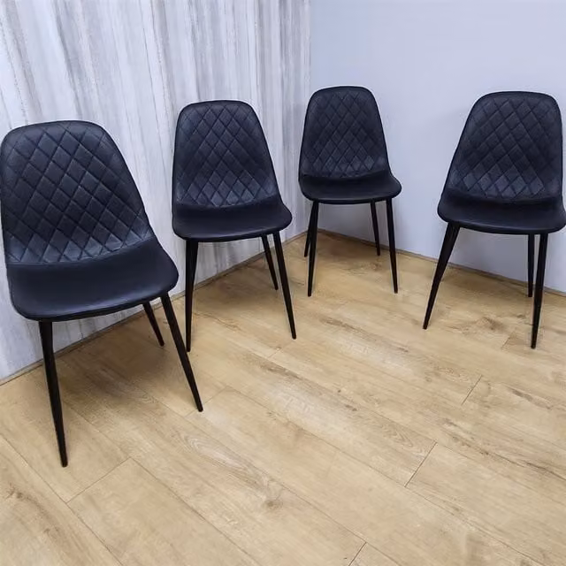 Kosy Koala Set of 4 Black Faux Leather Dining Chairs – 1