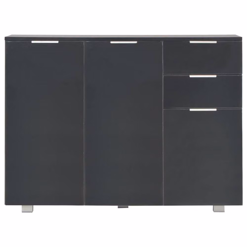 Berkfield Home Modern High Gloss Black Sideboard W/D/H: 107 x 35 x 76 cm – 3