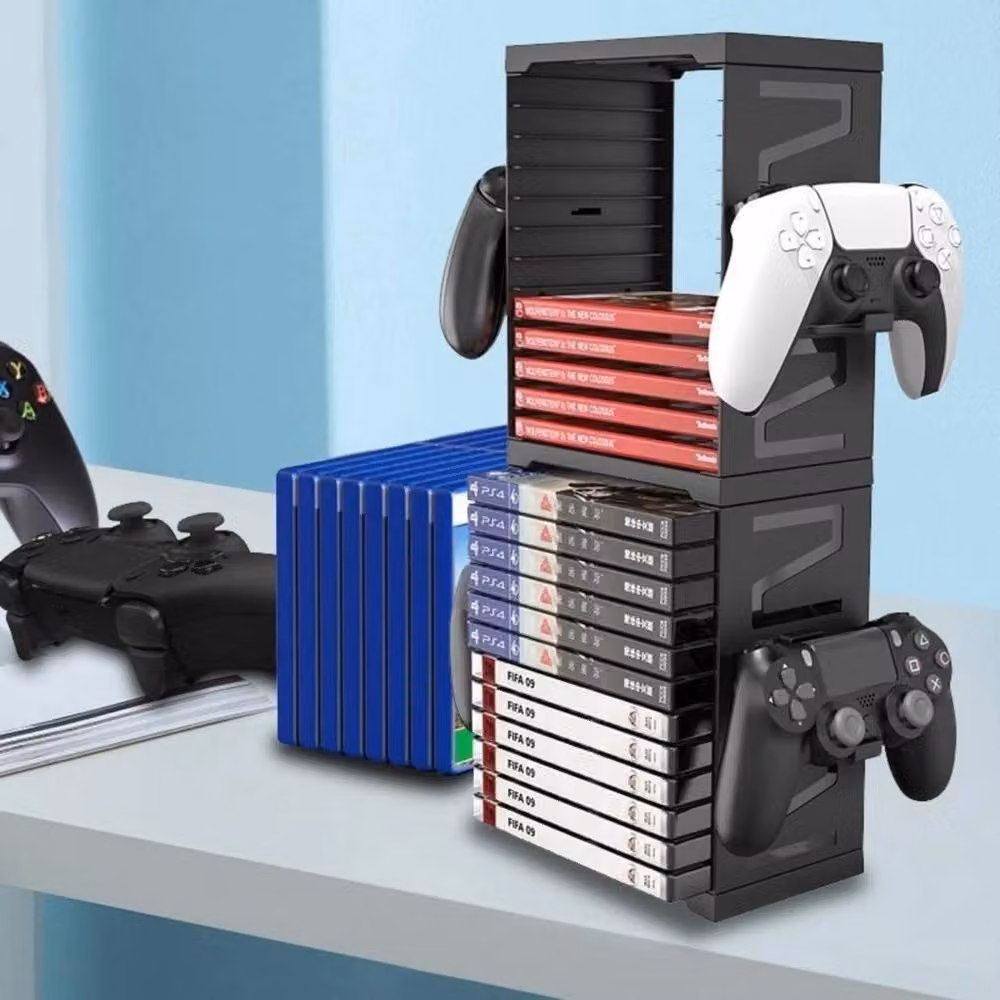 FLAVORA Universal Game Disc Storage Tower Vertical Stand in Black – 5
