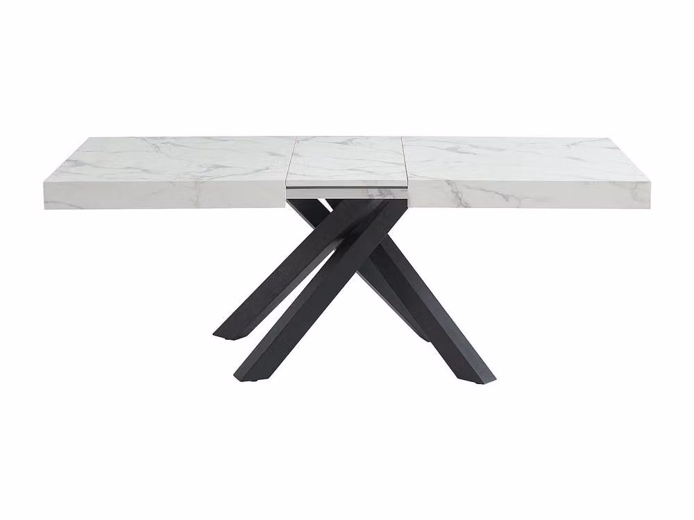 Vente-unique Modern Extendable Rectangular Dining Table in Black and White MDF and Metal, W/D/H: 100 x 90 x 75 cm – 2