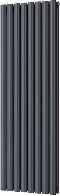 Omeara Anthracite Horizontal Double Panel Radiator with Feet, W: 1400 mm, H: 464 mm