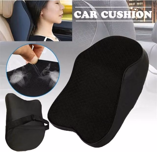 Havendro Breathable Memory Foam Car Neck Support Pillow in Black – 1