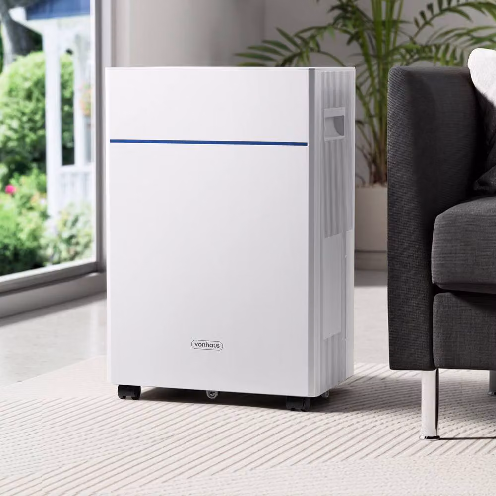 VonHaus Slimline Dehumidifier in White with 1.6 l Water Tank and 10 l/day Capacity – 4