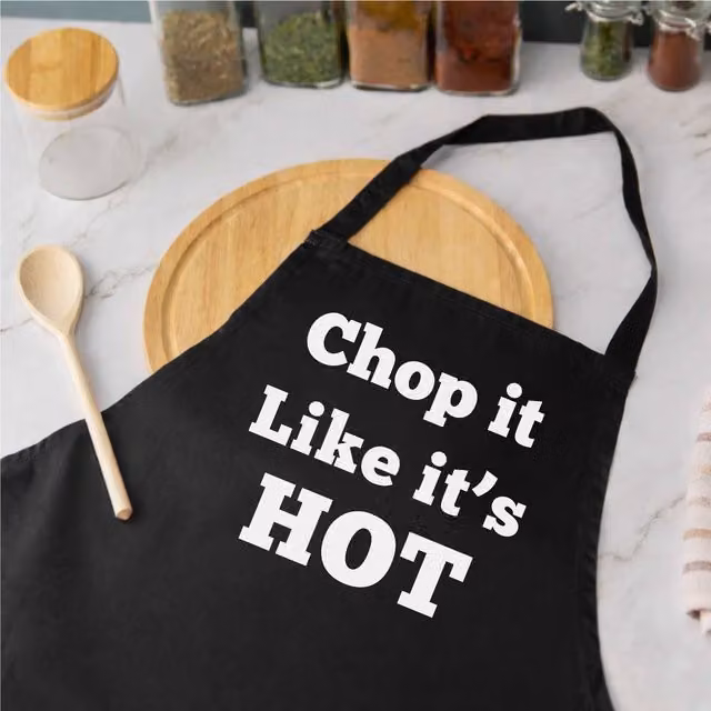60 Second Makeover Chop It Like Its Hot Black Adult Apron – 1