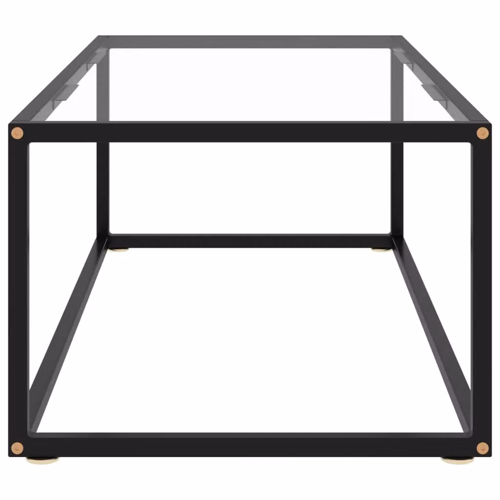 Berkfield Home Modern Black Coffee Table with Tempered Glass, W/D/H: 100 x 50 x 35 cm – 3