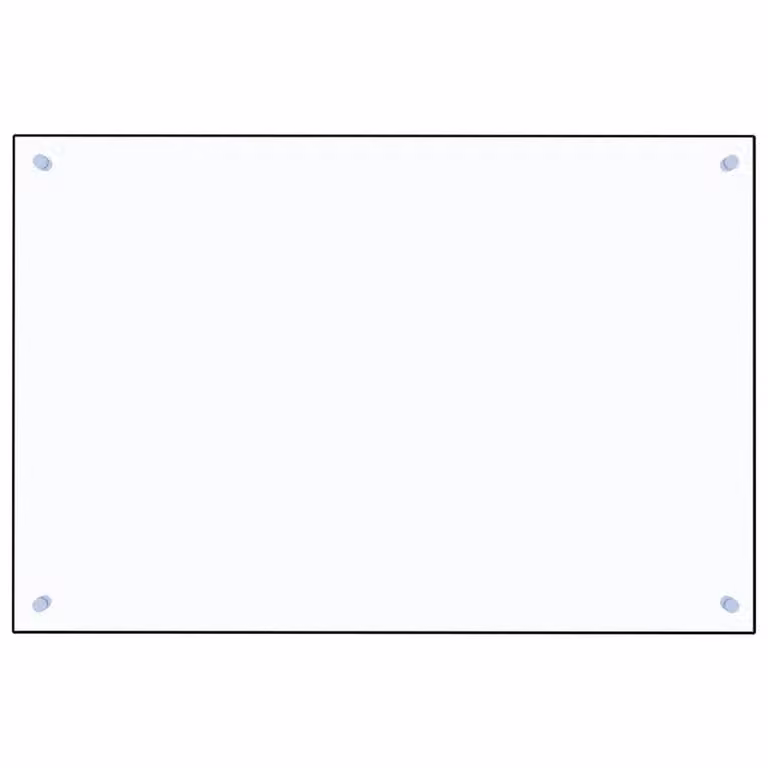 Berkfield Home Transparent Black Tempered Glass Kitchen Backsplash, W: 90 cm, H: 60 cm