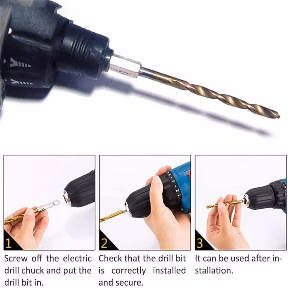 SPETLEK 13-Piece Gold Titanium Coated HSS Steel Twist Drill Bit Set – 2