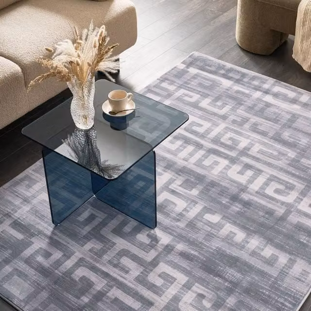 Wyld and Coco Grey Modern Geometric Woven Area Rug, W: 140 cm, L: 200 cm