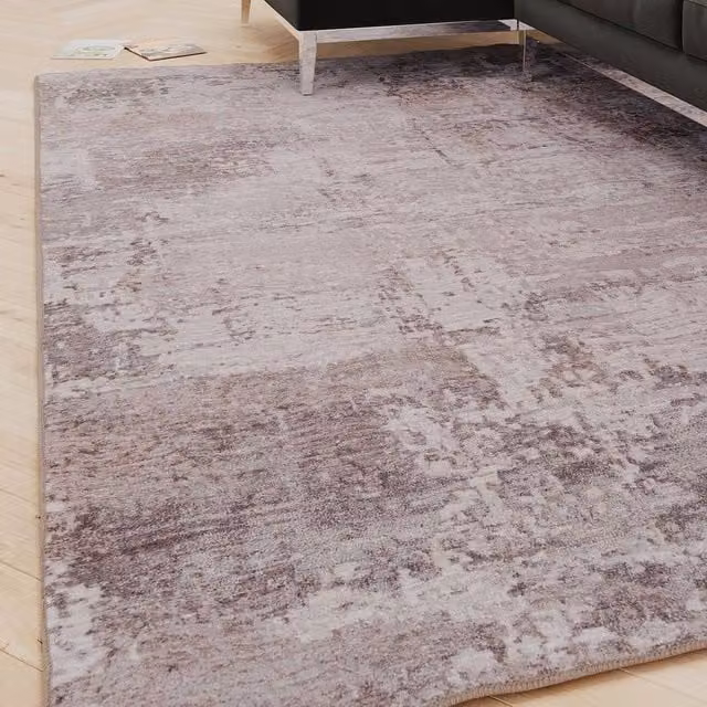 Kukoon Grey and Beige Distressed Soft Pile Vintage Area Rug, W: 200 cm, D: 290 cm – 1