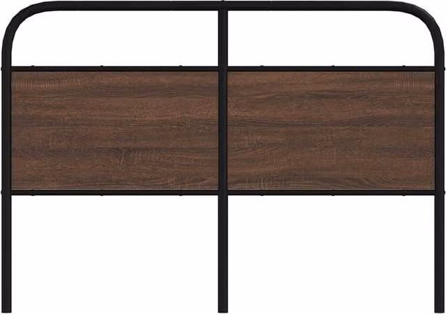 Berkfield Home Industrial Headboard in Brown Oak, W: 125 cm, H: 100 cm