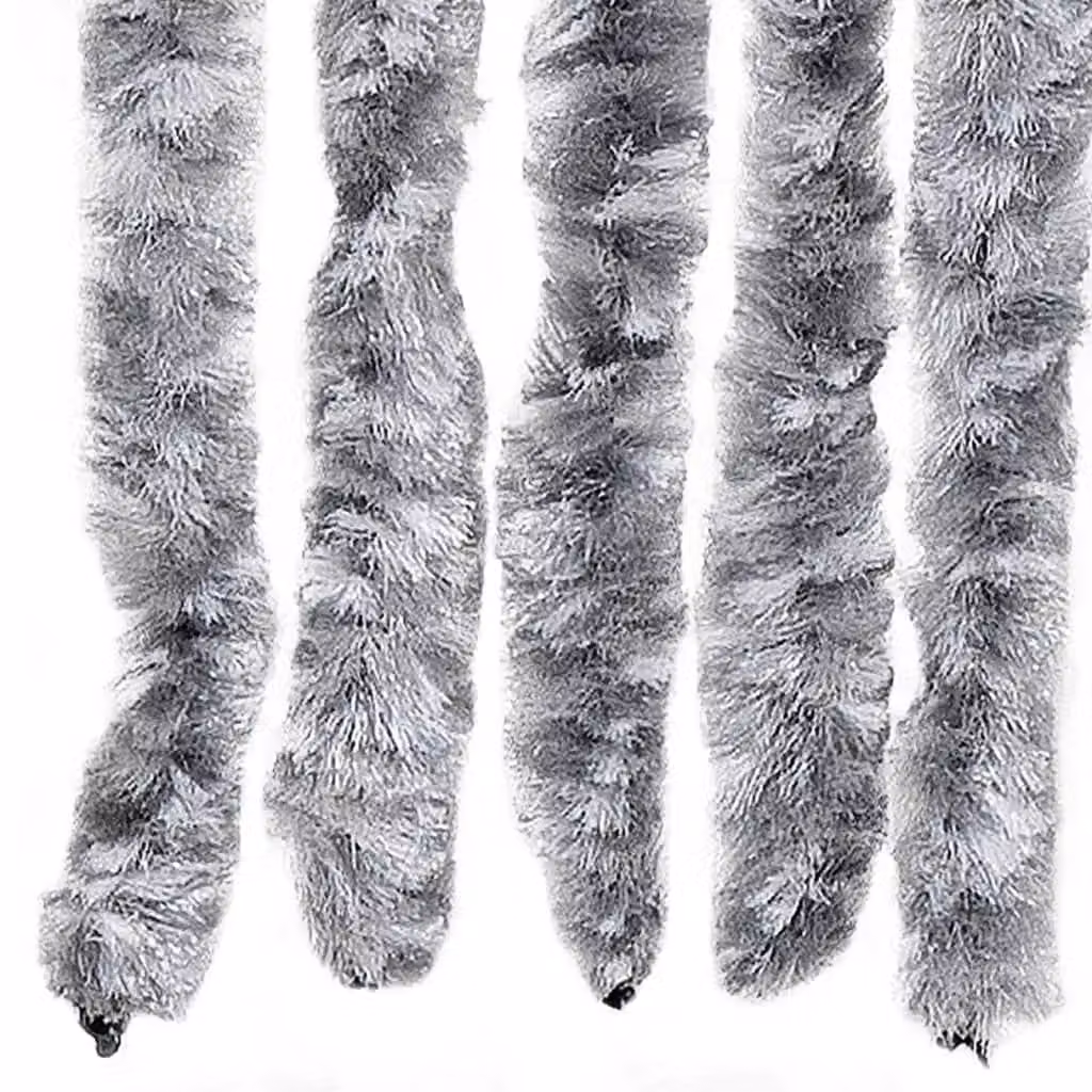 Berkfield Home Silver Chenille Insect Curtain, W: 56 cm, H: 200 cm – 3