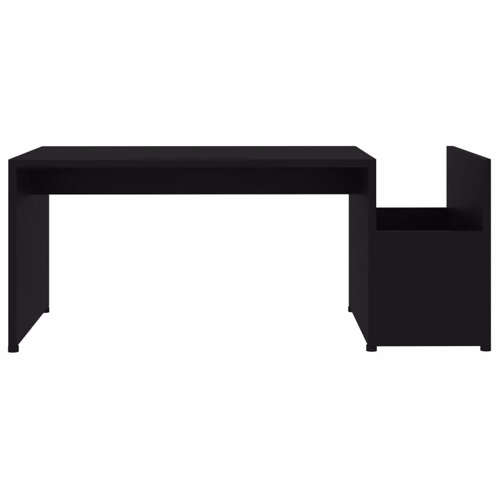 Berkfield Home Black Geometric Coffee Table in Matt Engineered Wood W/D/H: 90 x 45 x 35 cm – 4