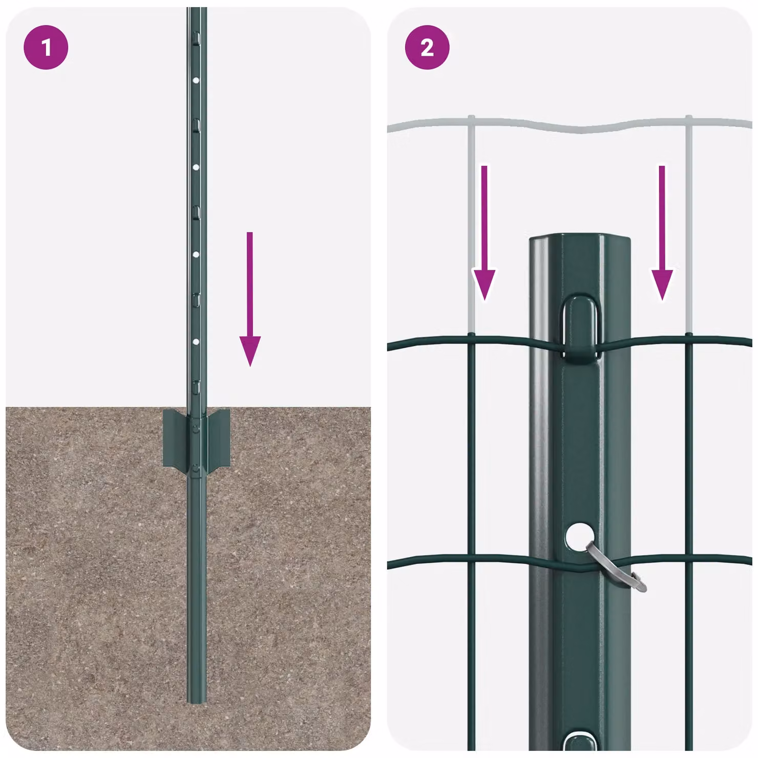 Berkfield Home Euro Fence with 5 U Posts, Green Steel – 5