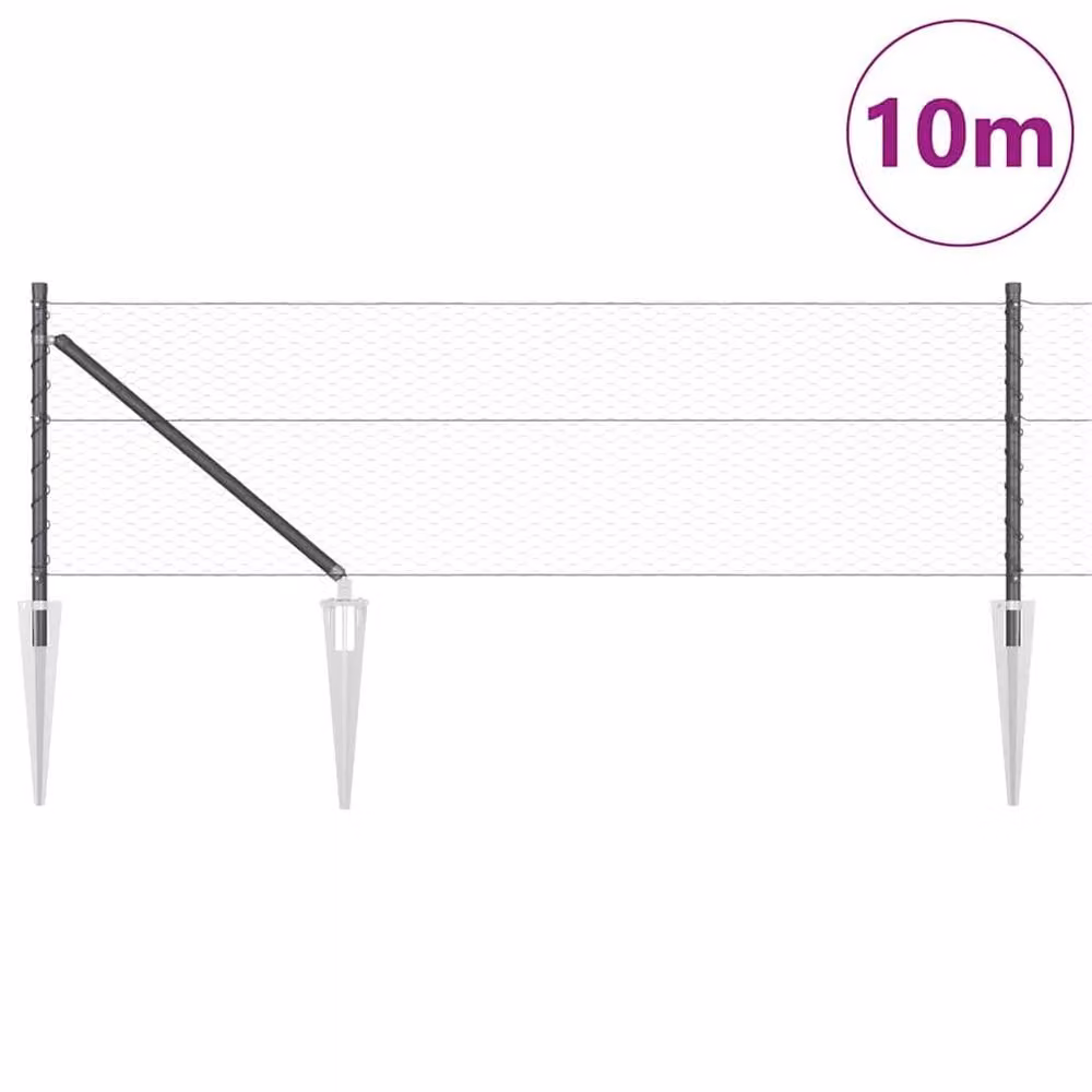 Berkfield Home Grey Steel Hexagon Fence, H: 60 cm x W: 10 m – 3