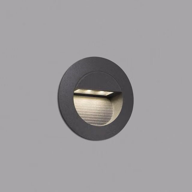 Netlighting Mini LED Outdoor Recessed Wall Light, Dark Grey, IP44, Square Design
