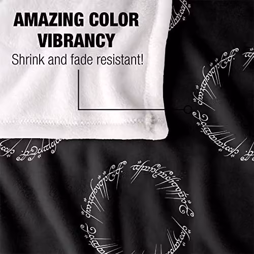 LOGOVISION Lord of the Rings Ring Script Super Soft Fleece Throw Blanket, W/D/H: 152 x 127 cm, Multicolour – 3
