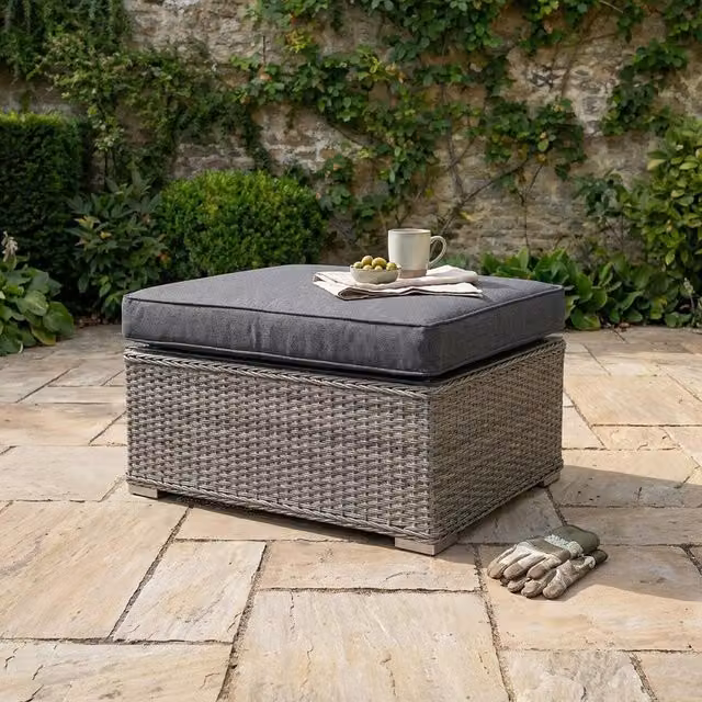 Malay Grey Metal and Glass Garden Coffee Table