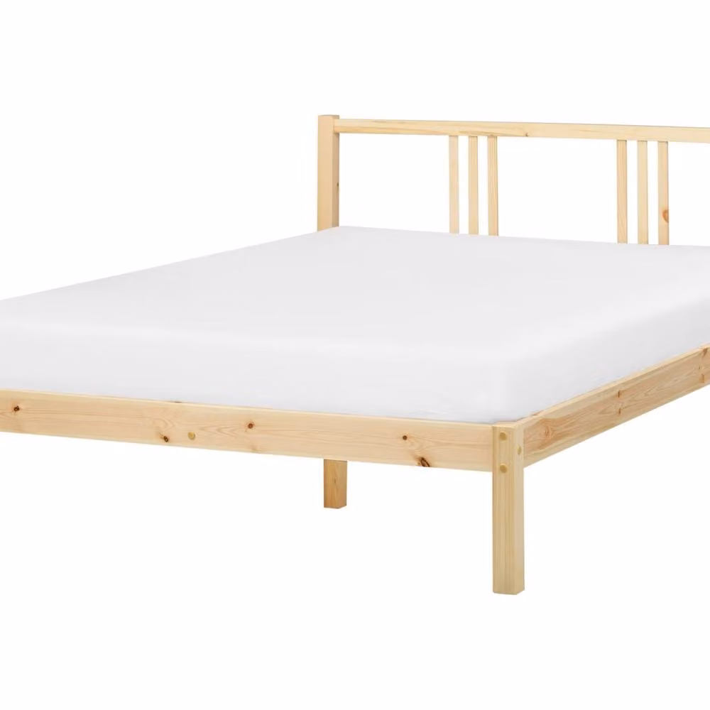 Wyld and Coco Modern Solid Wood Pine Double Bed Frame in Brown, 140 x 200 cm – 2