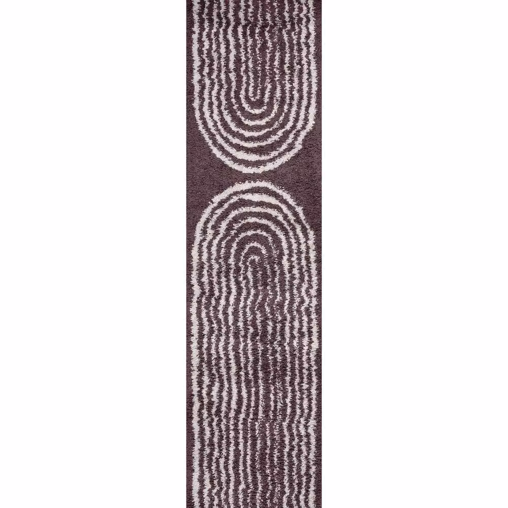 THE RUGS Moodi Rainbow Design Shaggy Soft High Pile Round Living Room Rug in Purple and Multicolour, Diameter: 120 cm – 8