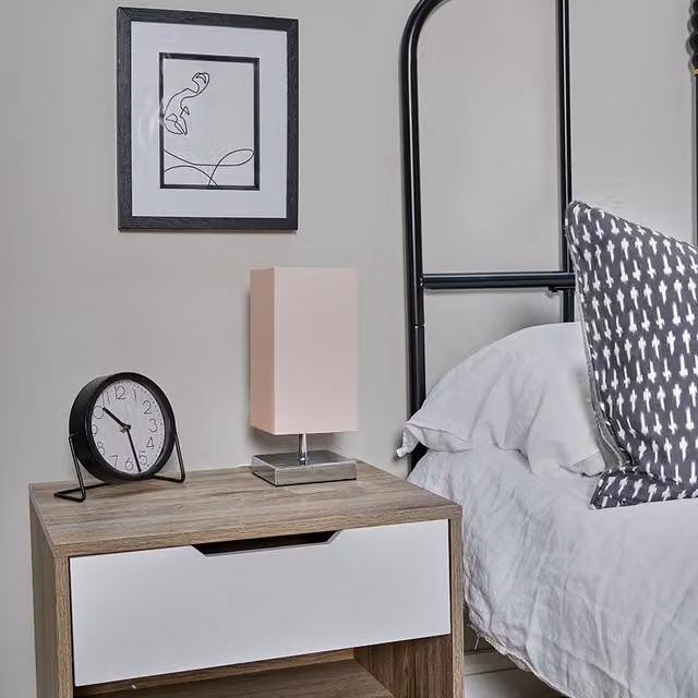 Yuko Touch Table Lamp in Pink and Chrome