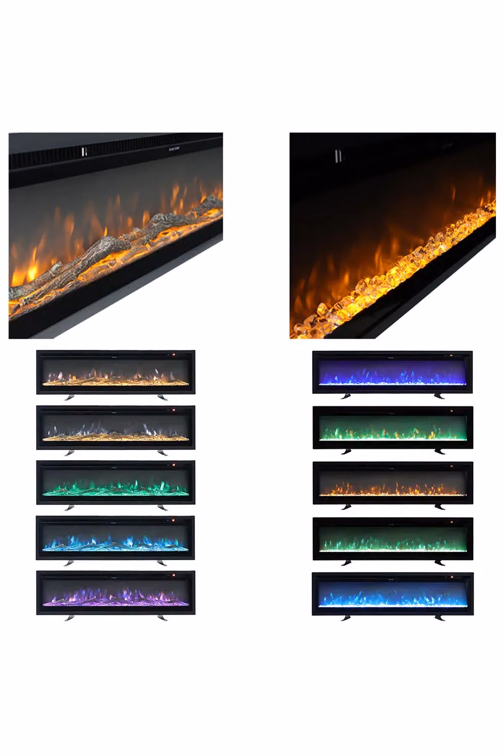Living and Home 60 Inch Electric Fireplace in Black – 3
