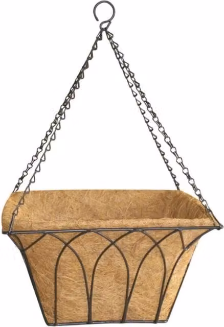 KDMD Square Lotus Hanging Basket Planter in Brown, 40 cm