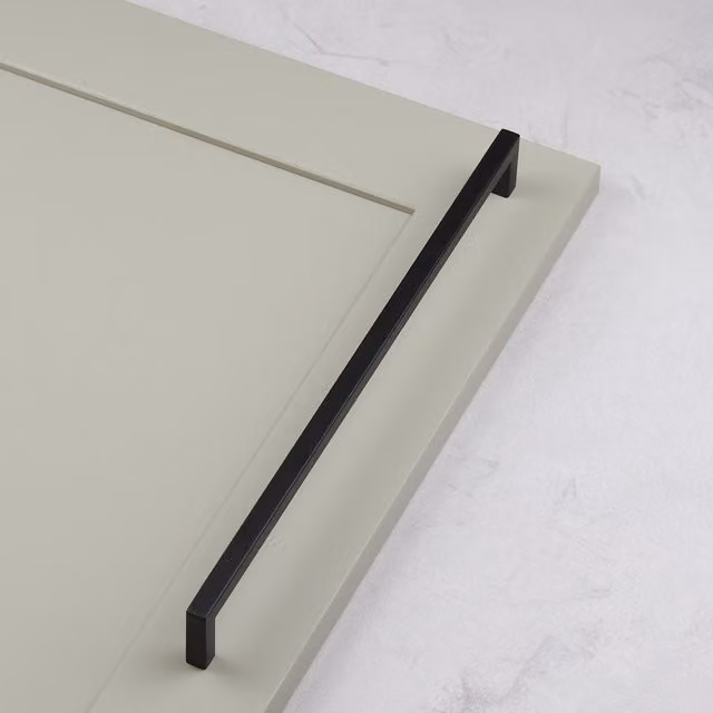 Handle & Home Squared Straight D-Bar Cabinet Handle in Matt Black Stainless Steel, 330mm