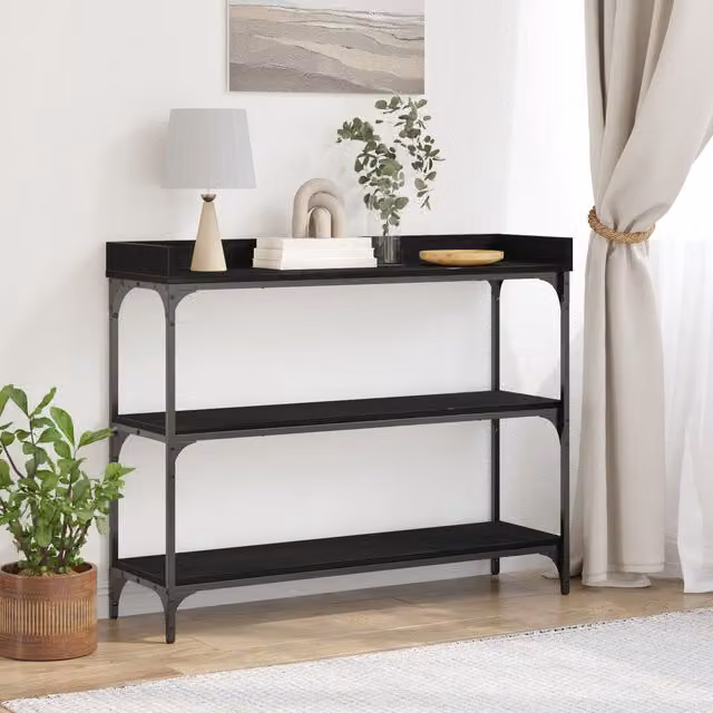 Berkfield Home Black Oak Console Table, W/D/H: 100 x 30 x 80 cm – 1