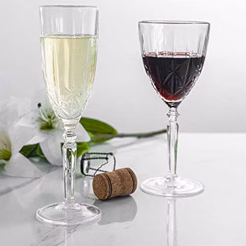 RCR Crystal Orchestra 12 Piece Set of Red and White Wine Glasses and Champagne Flutes, Transparent, 290 ml and 200 ml – 2