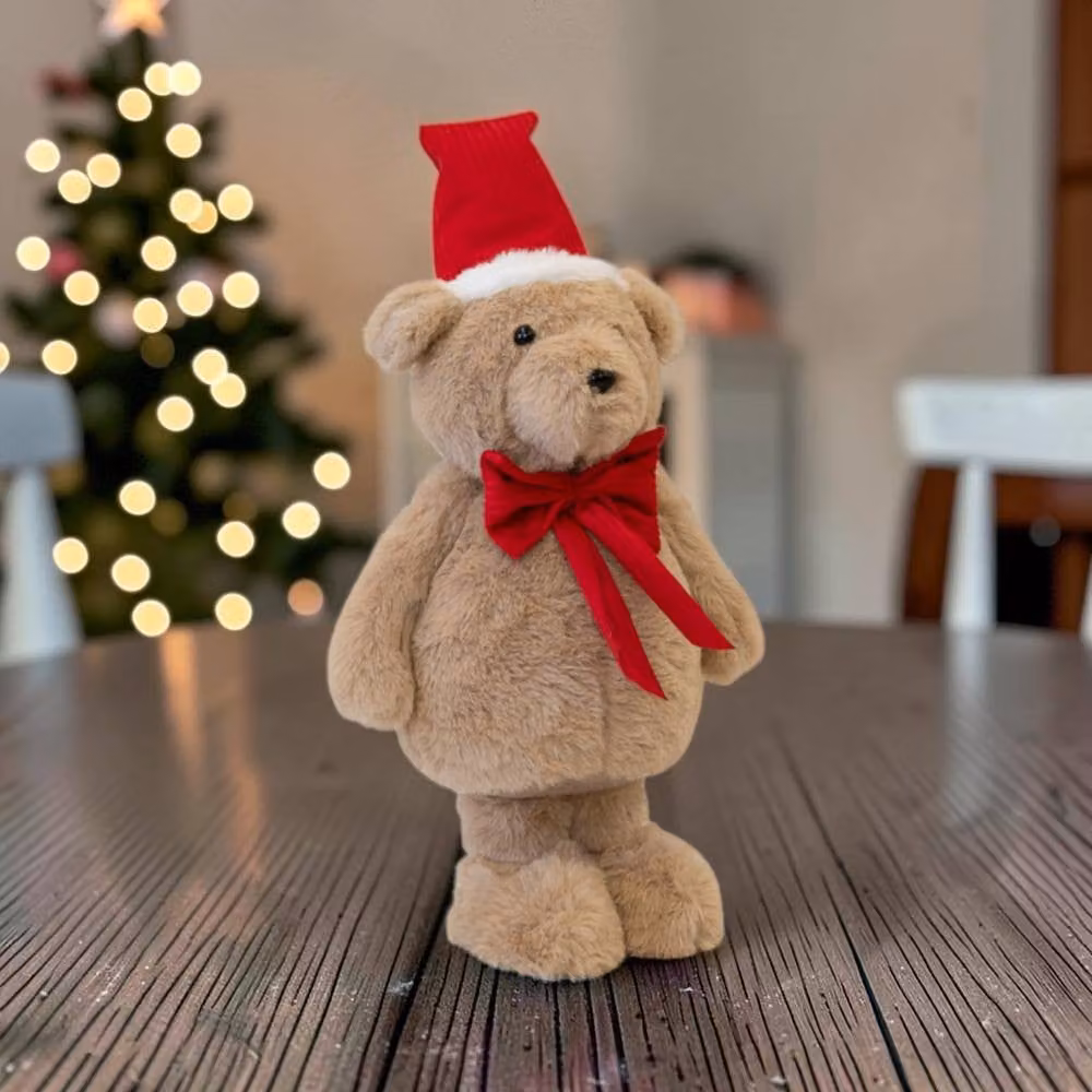 Four Candle Brown Decorative Standing Bear Ornament, Height: 35 cm – 2