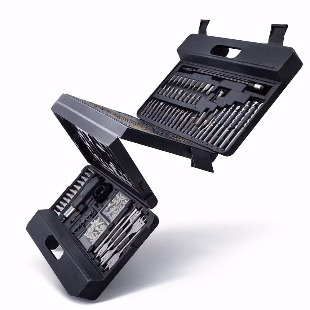 Lumberjack 205 Piece HSS Drill and Screwdriver Bit Set with Case, Black – 10