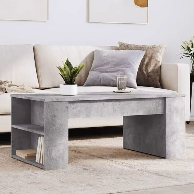 Berkfield Home Concrete Grey Coffee Table, W/D/H: 102 x 55 x 42 cm