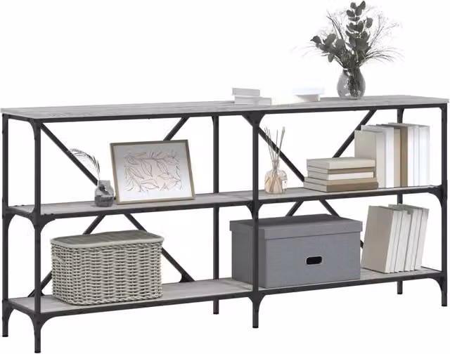 Berkfield Home Decorative Console Table in Grey Sonoma, W/D/H: 160 x 30 x 75 cm