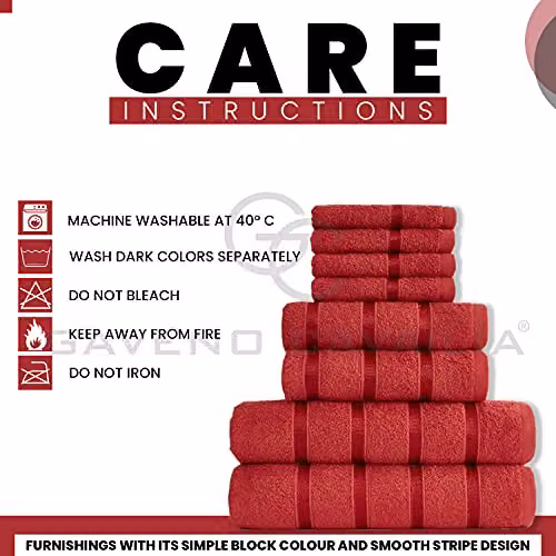 Gaveno Cavailia 8 Piece Red Cotton Boston Towel Bale Set – 6
