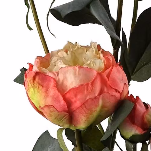 Leaf Design Pink Peony Artificial Textile Flowers – 4