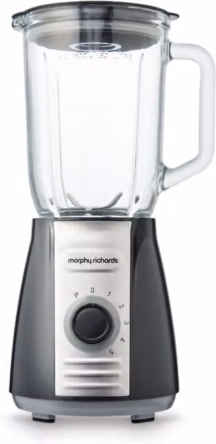 Morphy Richards Total Control Table Blender in Grey and Black with Glass and Plastic Components