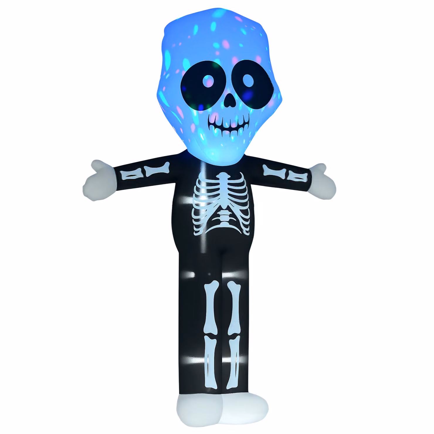 HOMCOM Multicolour Inflatable Halloween Skeleton Ghost Lighted Decoration for Indoor and Outdoor Use – 2