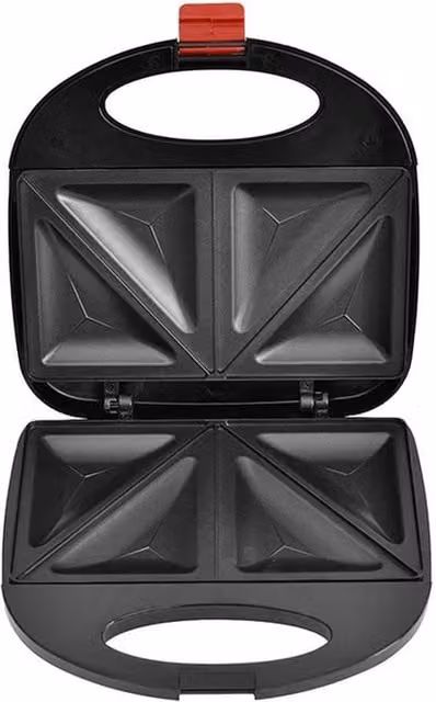 FLAVORA 750W 2 Slice Triangle Sandwich Toaster in Black