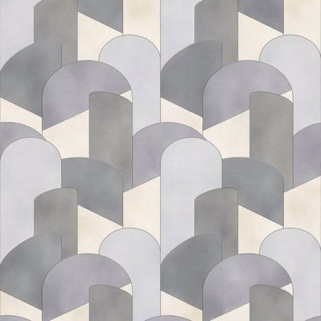Galerie 3D Textured Geometric Abstract Wallpaper in Grey, Silver and Beige