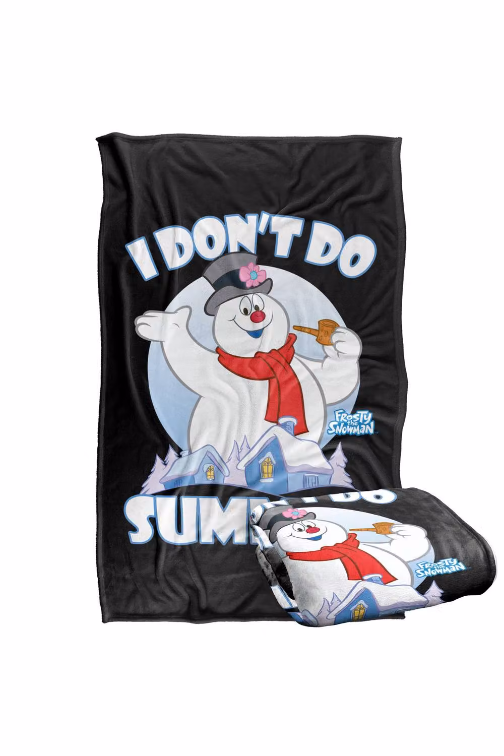 Warner Bros. Frosty The Snowman I Don't Do Summer Super Soft Silky Touch Throw Blanket, Multicolour, Extra Large – 2