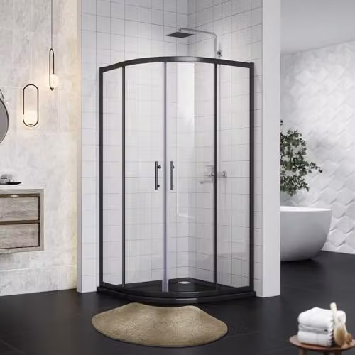 Allure Bath Fashions Semicircular Cotton Curved Shower Mat, Brown, W/D/H: 48 x 80 cm – 5