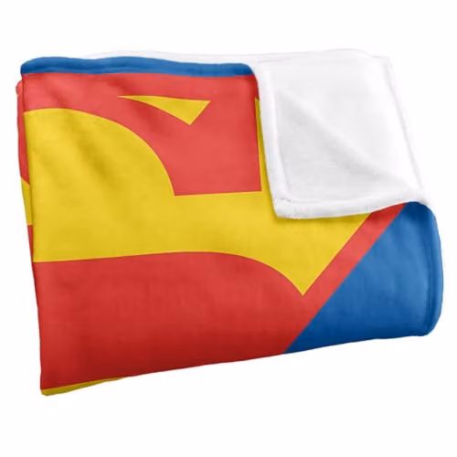 Warner Bros. Superman Shield 1986 Super Soft Fleece Throw Blanket, Multicolour, W: 152.4 cm x D: 127.0 cm x H: 152.4 cm – 2