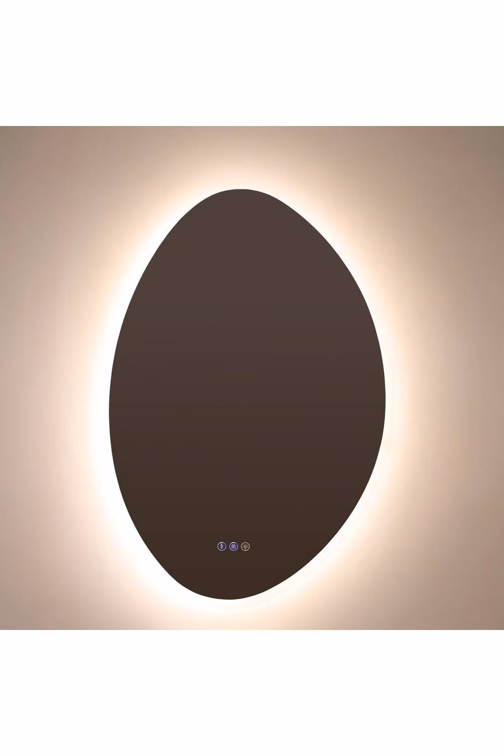 Living and Home Round Frameless Anti-fog Bathroom Mirror with Dimmable LED Light and Touch Switch in Silver – 2